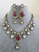 HotPink Victorian Moissanite polki kundan necklace/Sabyasachi Necklace/Kundan Jewelry/Indian wedding collection/Bridal Indian Pakistani