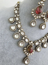 Red Victorian Moissanite polki kundan necklace/Sabyasachi Necklace/Kundan Jewelry/Indian wedding collection/Bridal Indian Pakistani