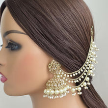 Restocked Bahubali Polki Pearl Jhumka/stone Jhumka/Indian Jewelry/Pakistani/Punjabi/Indian/Statement earring/Bridal earring/Indian wedding