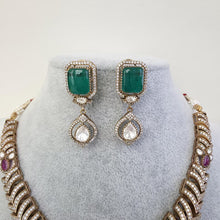 RubyGreen Doublet Moissanite polki CZ Necklace,Sabyasachi Necklace,Statement Necklace,Designer,India,Pakistani Jewelry,Wedding collection
