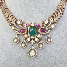 RubyGreen Doublet Moissanite polki CZ Necklace,Sabyasachi Necklace,Statement Necklace,Designer,India,Pakistani Jewelry,Wedding collection
