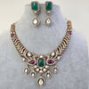 RubyGreen Doublet Moissanite polki CZ Necklace,Sabyasachi Necklace,Statement Necklace,Designer,India,Pakistani Jewelry,Wedding collection