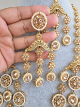 Green Long Gold Polki Necklace/Indian Long Necklace/Pakistani Jewelry/Necklace Mala/Indian Jewelry/Punjabi Jewelry/Indian Wedding/Rani Haar