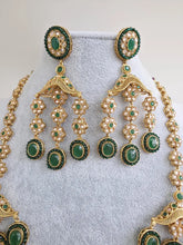 Green Long Gold Polki Necklace/Indian Long Necklace/Pakistani Jewelry/Necklace Mala/Indian Jewelry/Punjabi Jewelry/Indian Wedding/Rani Haar