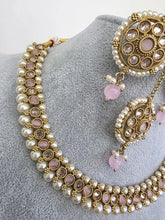 Pink Antique Polki Kundan necklace set/Reverse Ad Necklace/Statement necklace/Indian/Punjabi Necklace/Pakistani Jewelry/Bridal necklace/