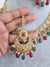 RubyGreen Polki Kundan Necklace/Kundan Choker/Bollywood Jewelry/Indian jewelry/Pakistani necklace/ punjabi necklace/bridal/indian wedding