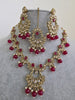 Ruby Antique Polki Kundan Pearl Necklace, bridal, Pakistani Jewelry, Indian Wedding Jewelry, Reverse AD Necklace set, Indian Necklace
