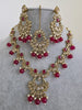 Ruby Antique Polki Kundan Pearl Necklace, bridal, Pakistani Jewelry, Indian Wedding Jewelry, Reverse AD Necklace set, Indian Necklace