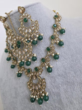 Green Antique Polki Kundan Pearl Necklace, bridal, Pakistani Jewelry, Indian Wedding Jewelry, Reverse AD Necklace set, Indian Necklace