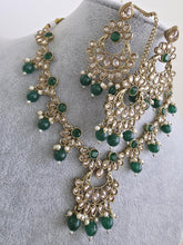 Green Antique Polki Kundan Pearl Necklace, bridal, Pakistani Jewelry, Indian Wedding Jewelry, Reverse AD Necklace set, Indian Necklace
