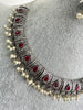 Ruby Handcrafted Oxidized Necklace/Oxidized Indian Jewelry/Boho Jewelry Necklace/Afghan Choker/Afghani jewelry/gypsy necklace