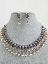 Pink Handcrafted Oxidized Necklace/Oxidized Indian Jewelry/Boho Jewelry Necklace/Afghan Choker/Afghani jewelry/gypsy necklace