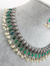 Green Handcrafted Oxidized Necklace/Oxidized Indian Jewelry/Boho Jewelry Necklace/Afghan Choker/Afghani jewelry/gypsy necklace