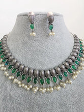 Green Handcrafted Oxidized Necklace/Oxidized Indian Jewelry/Boho Jewelry Necklace/Afghan Choker/Afghani jewelry/gypsy necklace