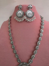 Kundan Pearl Long Oxidized Afghani Necklace/Oxidized Indian Jewelry/Boho Jewelry/Afghan necklace/Afghani jewelry/gypsy necklace/