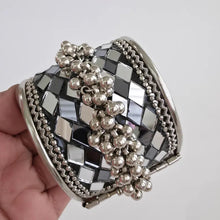 Mirror Oxidized Silver openable single Kada(1Pc)/German Silver/Boho/Tribal/Indian Jewelry/Pakistani/Oxidized Bangles/One size fit 2.4/2.6