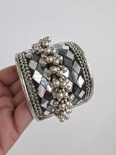 Mirror Oxidized Silver openable single Kada(1Pc)/German Silver/Boho/Tribal/Indian Jewelry/Pakistani/Oxidized Bangles/One size fit 2.4/2.6