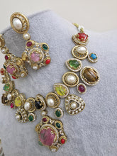 Navratan Sabyasachi Necklace, Statement Necklace, Semi Precious Necklace, Designer Necklace, Indian wedding,Pakistani Wedding jeweley