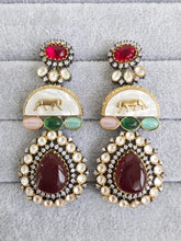 Multi Sabyasachi-inspired MOP Moissanite Kundan earrings, Victorian earrings,Designer earrings, statement earrings,Gift For her