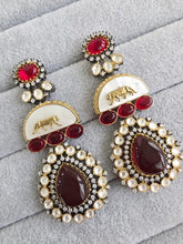 Ruby Sabyasachi-inspired MOP Moissanite Kundan earrings, Victorian earrings,Designer earrings, statement earrings,Gift For her