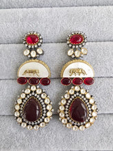 Ruby Sabyasachi-inspired MOP Moissanite Kundan earrings, Victorian earrings,Designer earrings, statement earrings,Gift For her
