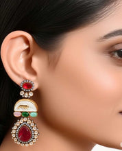 Multi Sabyasachi-inspired MOP Moissanite Kundan earrings, Victorian earrings,Designer earrings, statement earrings,Gift For her