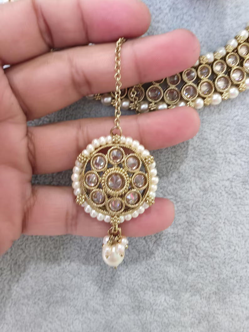 Antique Polki Kundan Necklace, Kundan Choker, Indian jewelry, Pakistani necklace, punjabi necklace, bridal, indian wedding