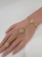 Gold Pearl Polki Hath Paan/Gold Bracelet/Haath phool/Hathh Panja/finger Hand bracelet/Bridal Jewelry/hand harness/Hand cuff Jewelry,