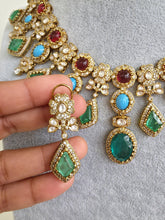 Navratan Sabyasachi Necklace, Statement Necklace, Semi Precious Necklace, Designer Necklace, Indian wedding,Pakistani Wedding jeweley
