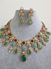 Navratan Sabyasachi Necklace, Statement Necklace, Semi Precious Necklace, Designer Necklace, Indian wedding,Pakistani Wedding jeweley