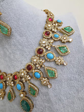 Navratan Sabyasachi Necklace, Statement Necklace, Semi Precious Necklace, Designer Necklace, Indian wedding,Pakistani Wedding jeweley