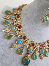 Navratan Sabyasachi Necklace, Statement Necklace, Semi Precious Necklace, Designer Necklace, Indian wedding,Pakistani Wedding jeweley