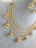 Gold Layered Pearl Necklace/Traditional Indian jewelry/Punjabi/Pakistani/Wedding necklace/Bridal necklace/Indian necklace