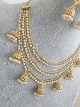 Gold Layered Pearl Necklace/Traditional Indian jewelry/Punjabi/Pakistani/Wedding necklace/Bridal necklace/Indian necklace