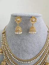 Gold Layered Pearl Necklace/Traditional Indian jewelry/Punjabi/Pakistani/Wedding necklace/Bridal necklace/Indian necklace
