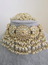 White Pearl Kundan Necklace Set/Kundan Choker/ Bollywood Jewelry/ Indian Pakistani necklace/ punjabi necklace/bridal necklace/indian wedding