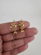 Dainty Gold Wire Earrings /Maharashtrian Bugdi gold plated Earrings /Indian Earrings /South Indian,Antique Bugadi wire earrings 24mm Length