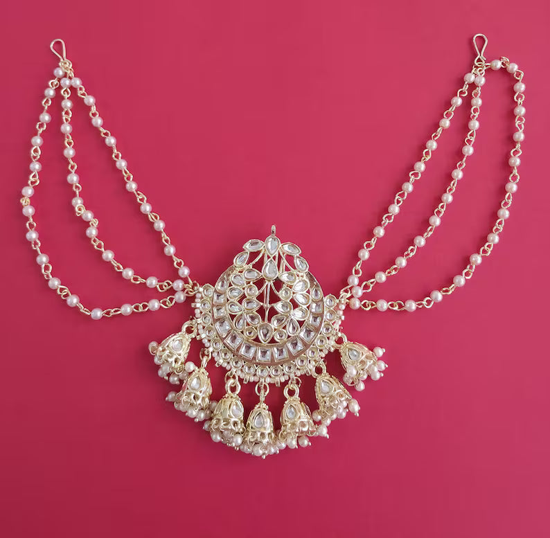 Ambada Kundan Hair Juda Choti Clip/Braid Clip/Indian Bridal Choti Pin /Kundan Hair accessories/Indian Wedding/Bridal Kundan Hair accessories