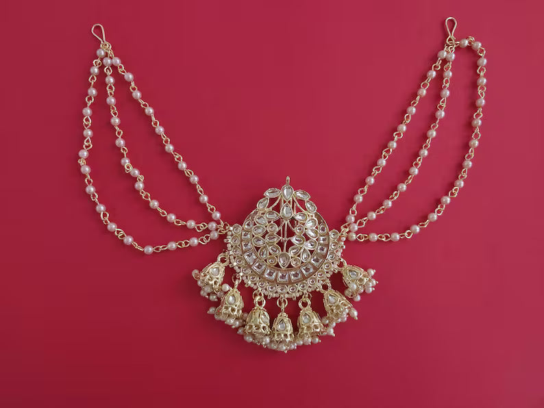 Ambada Kundan Hair Juda Choti Clip/Braid Clip/Indian Bridal Choti Pin /Kundan Hair accessories/Indian Wedding/Bridal Kundan Hair accessories