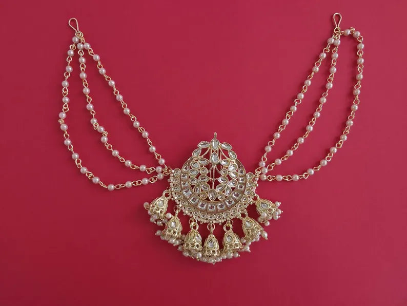 Ambada Kundan Hair Juda Choti Clip/Braid Clip/Indian Bridal Choti Pin /Kundan Hair accessories/Indian Wedding/Bridal Kundan Hair accessories
