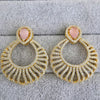 Pink Gold American Diamond Earrings/Indian Jewelry/Pakistani Jewelry/Bollywood Jewelry/CZ earrings/AD earrings/Statement earrings/Gift