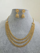 Gold Layered Pearl Necklace/Traditional Indian jewelry/Punjabi/Pakistani/Wedding necklace/Bridal necklace/Indian necklace