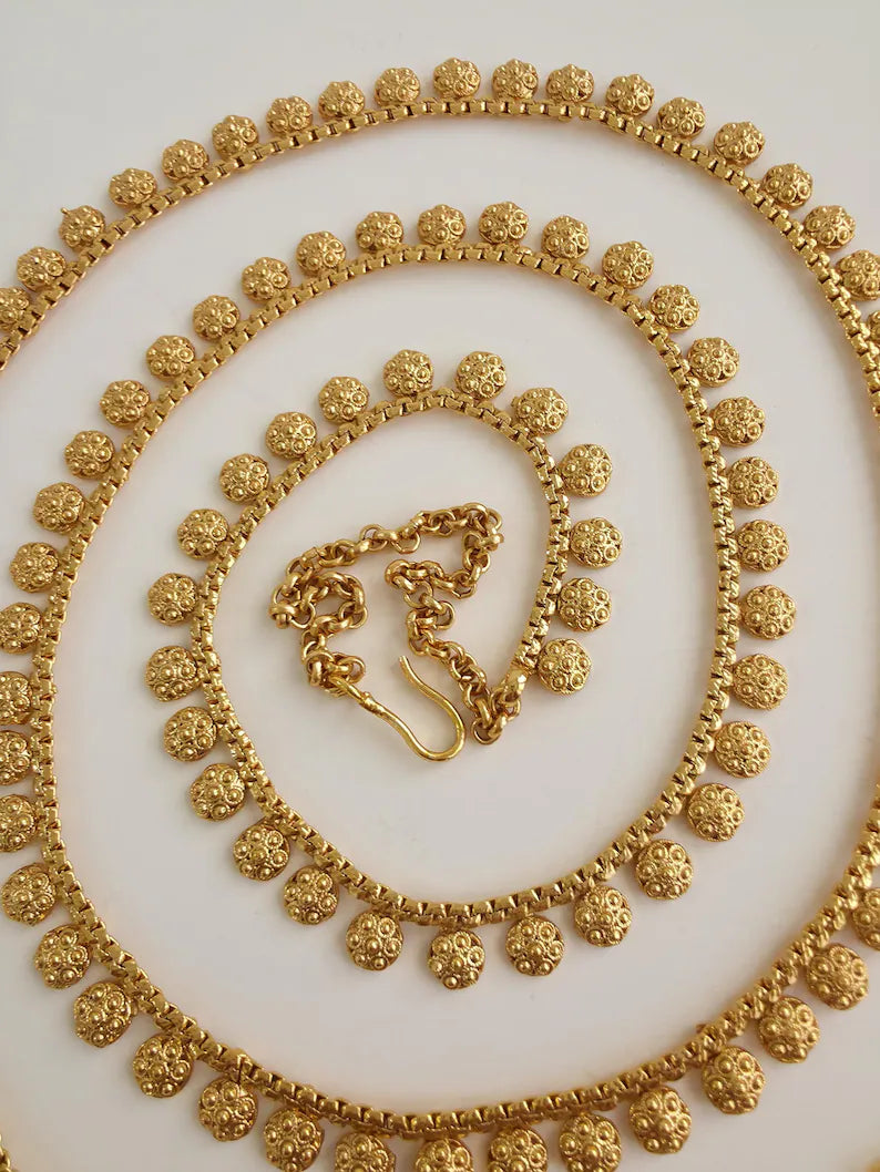 Delicate gold-plated Belly Chain/Belly chain/Belt/Indian waist belt/Kamarpatta/waist chain/jewelry belt/Kamarbandh/Pearl Belt