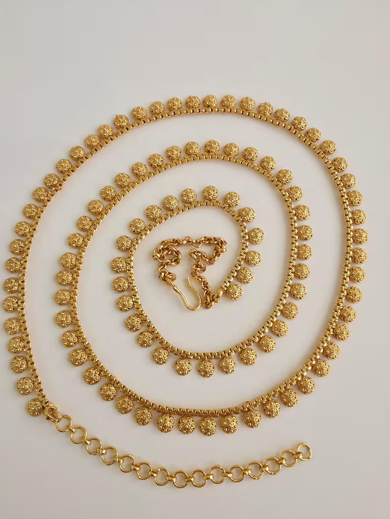 Delicate gold-plated Belly Chain/Belly chain/Belt/Indian waist belt/Kamarpatta/waist chain/jewelry belt/Kamarbandh/Pearl Belt