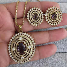 5 colours Victorian Plated Cubic Zirconia Chain Pendant Set, Long Pendant Mala Necklace/American diamond Long necklace/Mala/Indian wedding
