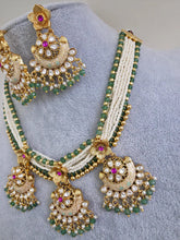 Ruby Green Traditional Polki Kundan green Meenakari handwork Bridal necklace /Indian wedding jewelry/Kundan Polki Temple Mid Length Necklace