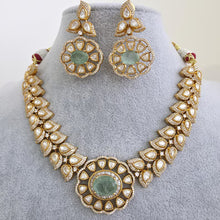 Mint Victorian Doublet Moissanite polki Cz diamond choker Necklace,Indian Bridal Jewelry,Bollywood Sabyasachi Designer necklace, Pakistani