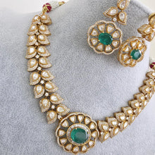 Green Victorian Doublet Moissanite polki Cz diamond choker Necklace,Indian Bridal Jewelry,Bollywood Sabyasachi Designer necklace, Pakistani