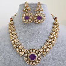 Purple Victorian Doublet Moissanite polki Cz diamond choker Necklace,Indian Bridal Jewelry,Bollywood Sabyasachi Designer necklace, Pakistani