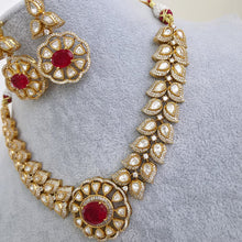 Ruby Victorian Doublet Moissanite polki Cz diamond choker Necklace,Indian Bridal Jewelry,Bollywood Sabyasachi Designer necklace, Pakistani